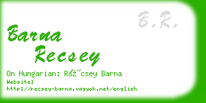 barna recsey business card